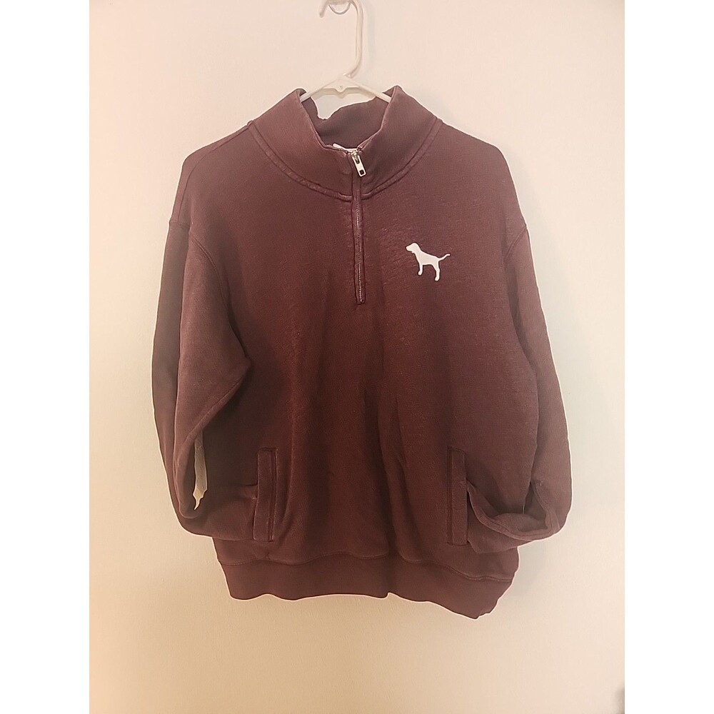 Victorias Secret PINK Maroon Quarter Zip Up Jacket Size Medium